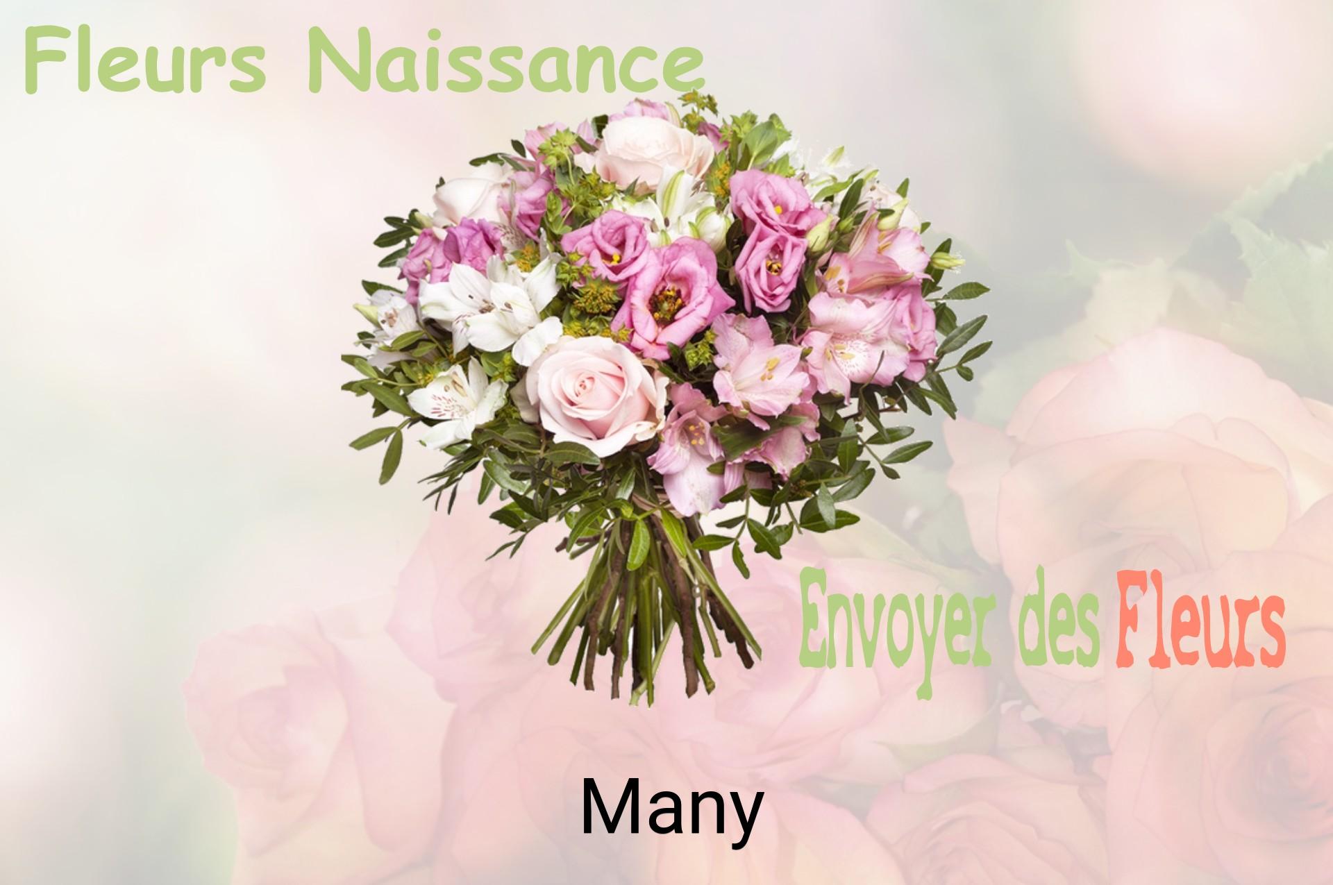 Bouquet de fleurs de naissance livré à Many