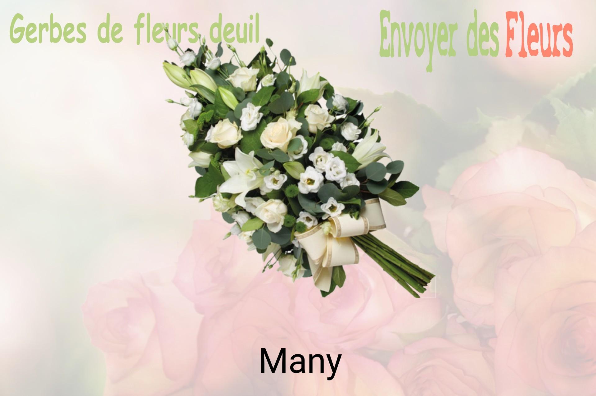 Gerbe de fleurs de deuil livrée à Many